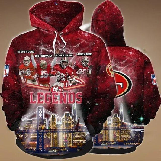 San Francisco 49ers Legends 3D Hoodie, NFL Hoodie Moonbestprint