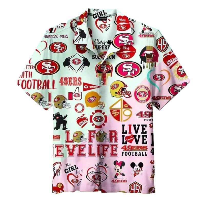 San Francisco 49ers Logo Collage For Fans Hawaiian Shirt - Moonbestprint