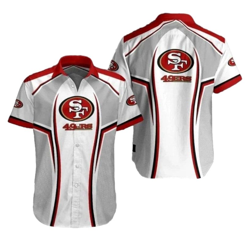 San Francisco 49ers Logo White Classic Hawaiian Shirt - Moonbestprint