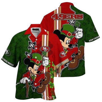 San Francisco 49ers Mickey Shamrock Shenanigans Hawaiian Shirt - Moonbestprint