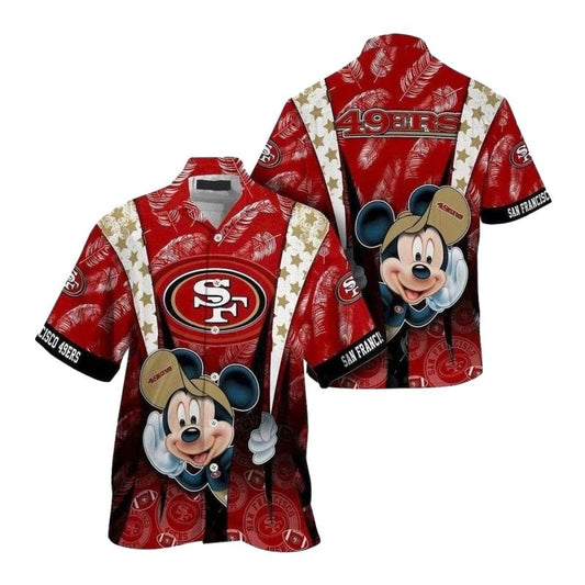 San Francisco 49ers Mickey Tropical Touchdown Hawaiian Shirt - Moonbestprint