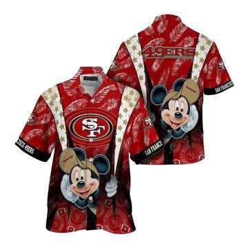 San Francisco 49ers Mickey Tropical Touchdown Hawaiian Shirt - Moonbestprint