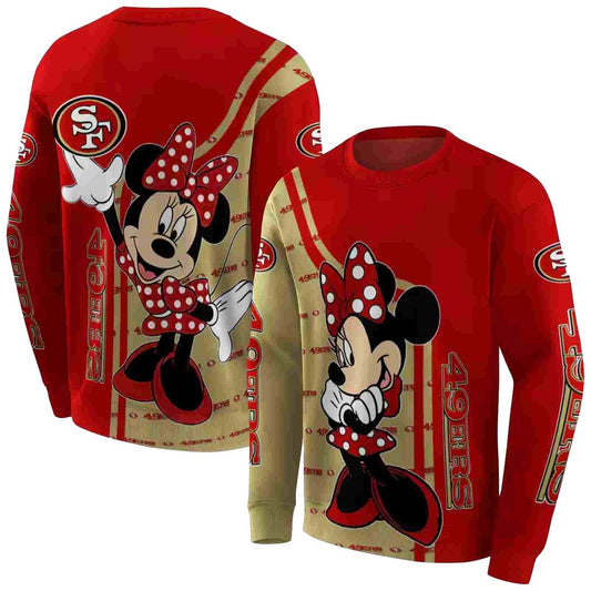 San Francisco 49ers Minnie Mouse Red Aop Sweatshirt - Moonbestprint