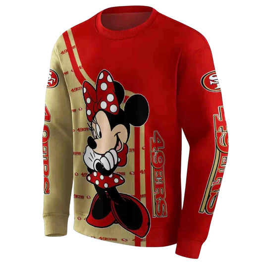 San Francisco 49ers Minnie Mouse Red Aop Sweatshirt - Moonbestprint