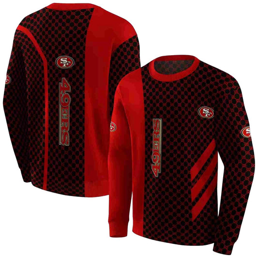 San Francisco 49ers Monogram Pattern Red Aop Sweatshirt - Moonbestprint
