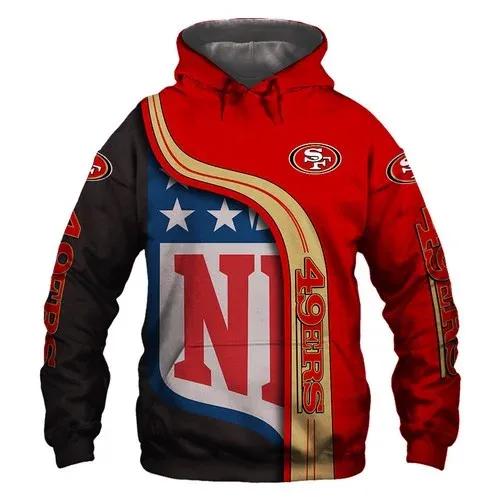 San Francisco 49ers NFL Logo 3D Hoodie, NFL Hoodie Moonbestprint
