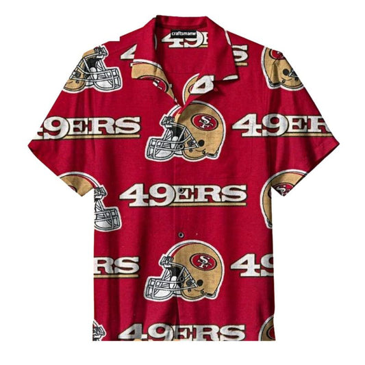 San Francisco 49ers Oversized Helmet Classic Look Hawaiian Shirt - Moonbestprint