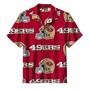 San Francisco 49ers Oversized Helmet Classic Look Hawaiian Shirt - Moonbestprint