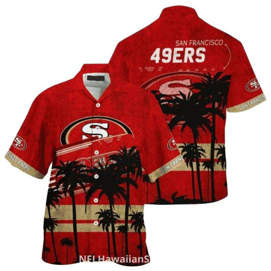San Francisco 49ers Palm Tree Sunset Hawaiian Shirt - Moonbestprint