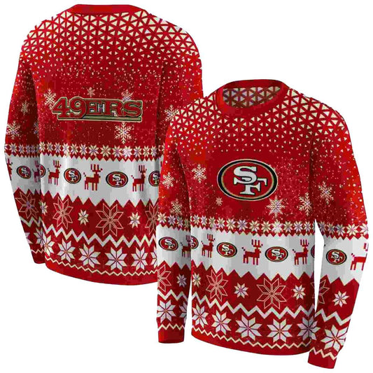 San Francisco 49ers Reindeer Motif Red Aop Sweatshirt - Moonbestprint
