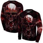 San Francisco 49ers Skull Angel Artwork Red Black Aop Sweatshirt - Moonbestprint