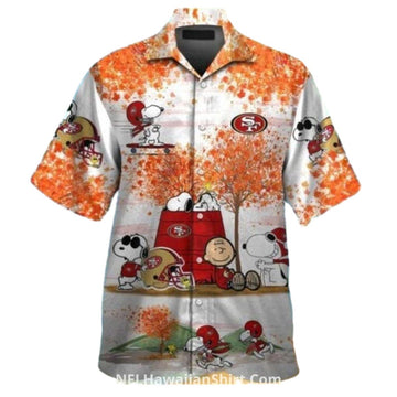 San Francisco 49ers Snoopy Football Autumn Scene Hawaiian Shirt - Moonbestprint