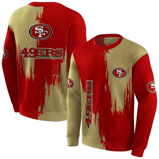 San Francisco 49ers Splatter Effect Red Aop Sweatshirt - Moonbestprint
