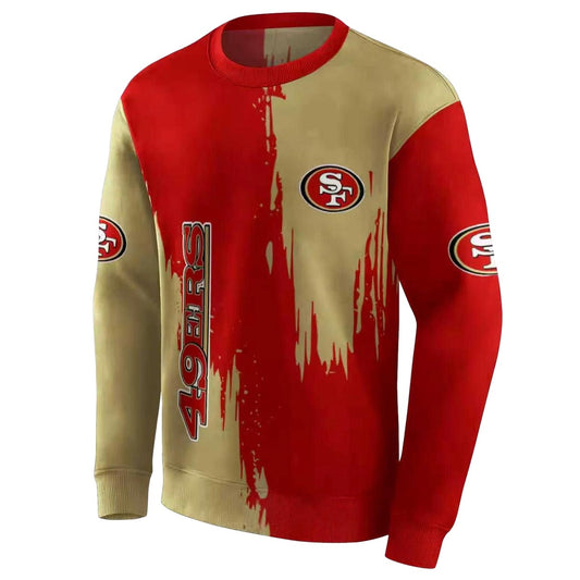 San Francisco 49ers Splatter Effect Red Aop Sweatshirt - Moonbestprint