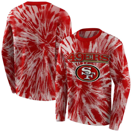 San Francisco 49ers Tie Dye Pattern Red Aop Sweatshirt - Moonbestprint