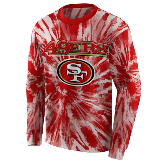 San Francisco 49ers Tie Dye Pattern Red Aop Sweatshirt - Moonbestprint