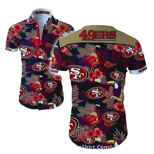 San Francisco 49ers Tropical Flamingo And Toucan Hawaiian Shirt - Moonbestprint