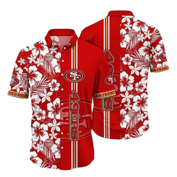 San Francisco 49ers Tropical Hibiscus Retreat Hawaiian Shirt - Moonbestprint