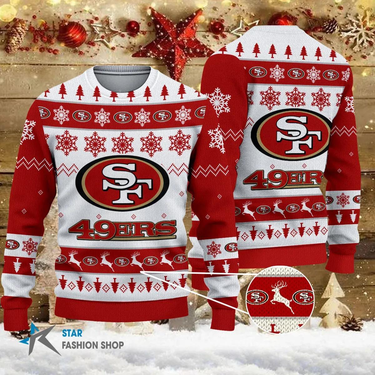 San Francisco 49ers Ugly Christmas Sweater, NFL Christmas Sweater Moonbestprint