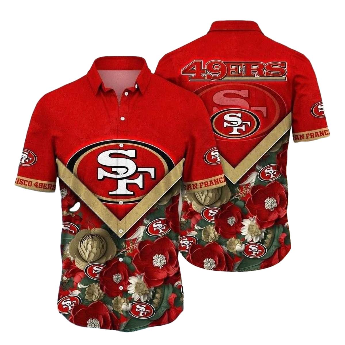 San Francisco 49ers Victory Rose Hawaiian Shirt - Moonbestprint