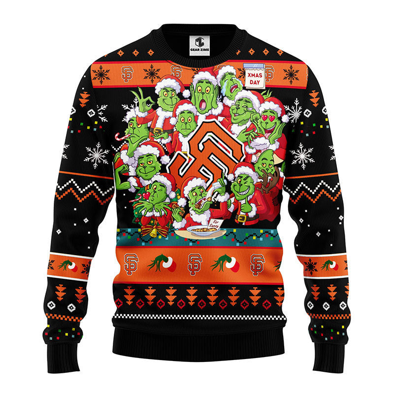 San Francisco Giants 12 Grinch Xmas Day Ugly Christmas Sweater Moonbestprint
