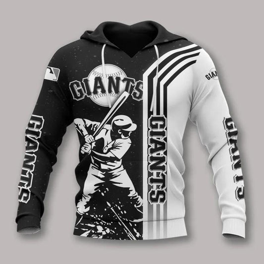 San Francisco Giants Black And White All Over Print Hoodie 1, MLB Hoodie Moonbestprint