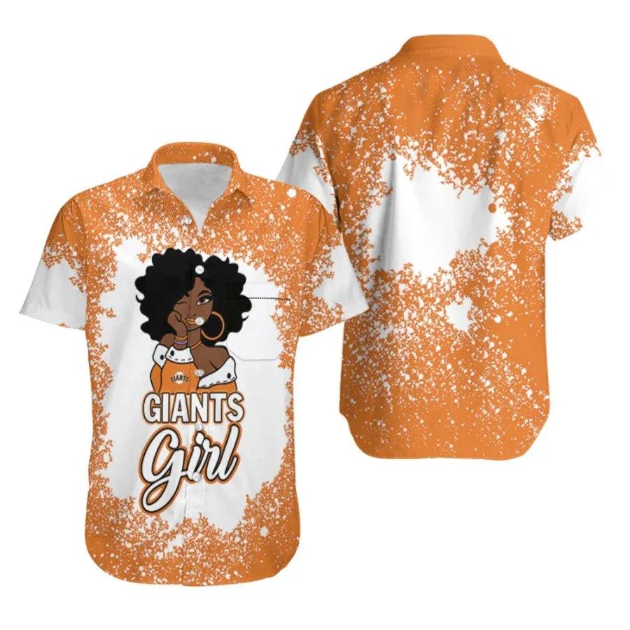 San Francisco Giants Girl African Girl MLB Team Allover Design Gift For San Francisco Giants Fans Hawaiian Shirt - MLB, MLB Hawaiian Shirt Moonbestprint