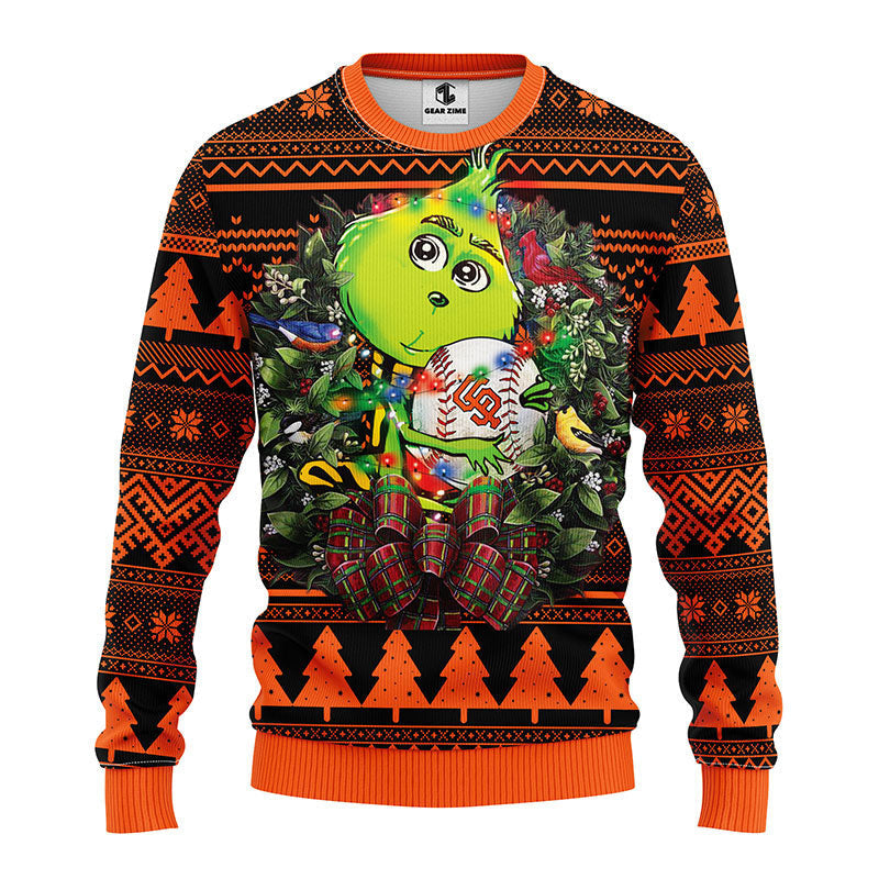 San Francisco Giants Grinch Hug Ugly Christmas Sweater Moonbestprint