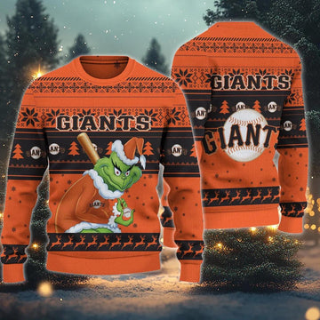 San Francisco Giants Grinch Stolen Ugly Christmas Sweater, MLB Christmas Sweater Moonbestprint