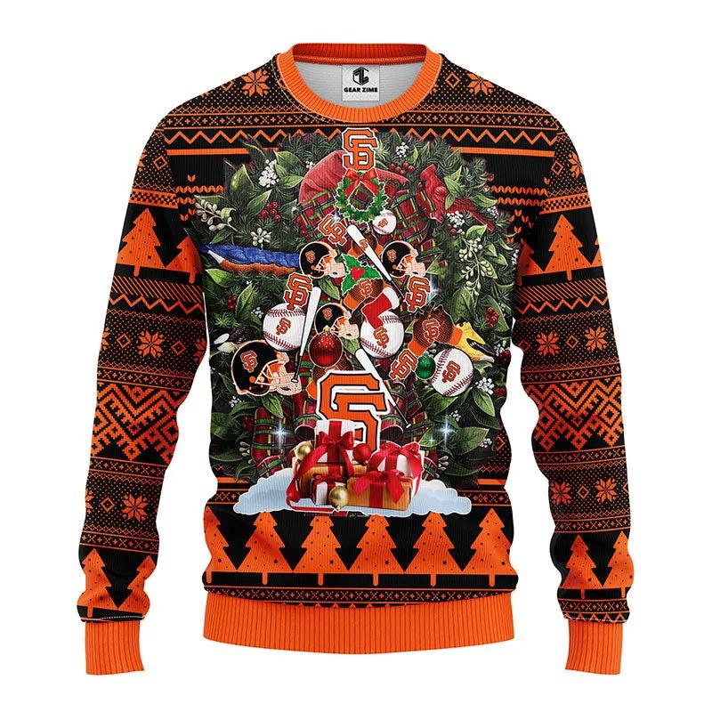 San Francisco Giants Tree Christmas Ugly Sweater, MLB Christmas Sweater Moonbestprint