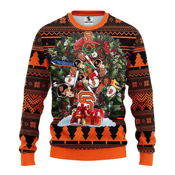 San Francisco Giants Tree Christmas Ugly Sweater, MLB Christmas Sweater Moonbestprint