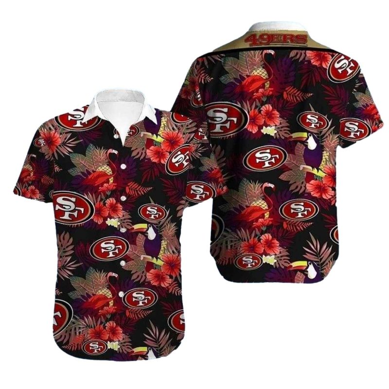 San Francisco Spirit Tropical Leaf 49ers Hawaiian Shirt - Moonbestprint