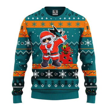 San Jose Sharks Dabbing Santa Claus Ugly Christmas Sweater, NHL Christmas Sweater Moonbestprint