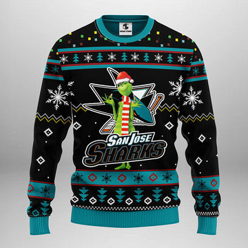 San Jose Sharks Funny Grinch Ugly Christmas Sweater Moonbestprint