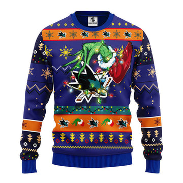 San Jose Sharks Grinch Ugly Christmas Sweater Moonbestprint