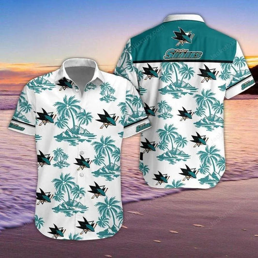 San Jose Sharks Hawaiian Shirt 4, NHL Hawaiian Shirt Moonbestprint