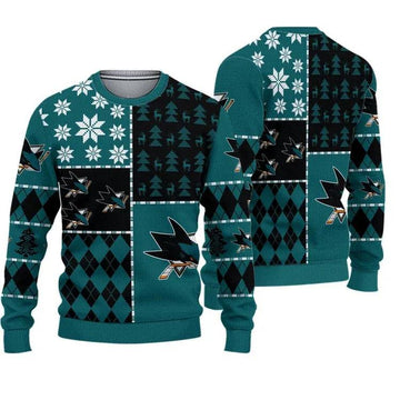 San Jose Sharks Ice Hockey Ugly Christmas Sweater, NHL Christmas Sweater Moonbestprint