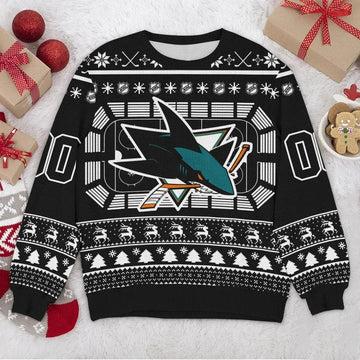 San Jose Sharks NHL Custom Ugly Christmas Sweater, NHL Christmas Sweater Moonbestprint
