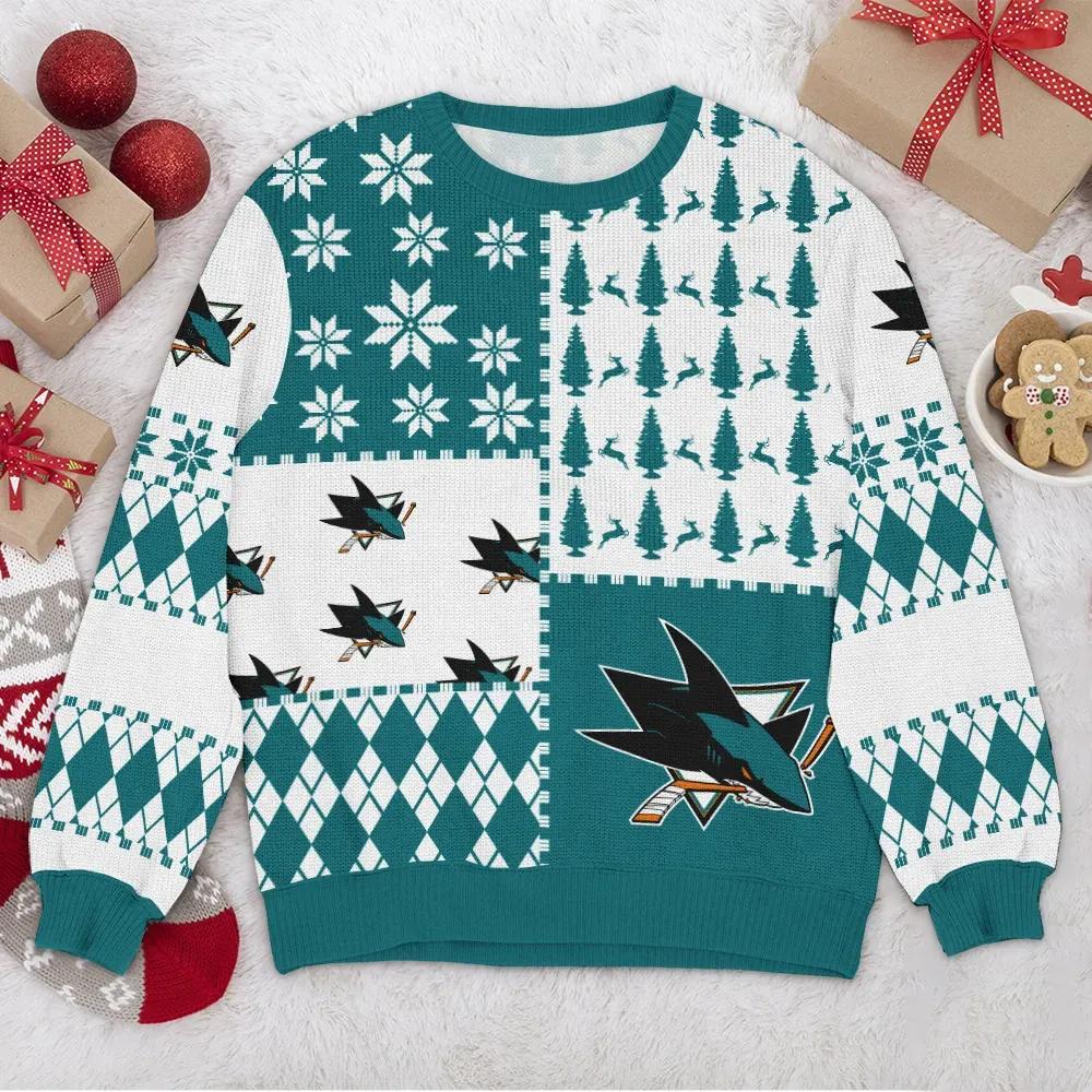 San Jose Sharks NHL Ugly Christmas Sweater, NHL Christmas Sweater Moonbestprint
