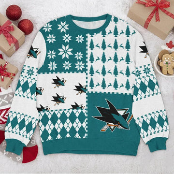 San Jose Sharks NHL Ugly Christmas Sweater, NHL Christmas Sweater Moonbestprint