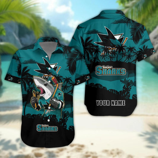San Jose Sharks Personalized Hawaiian Shirt – Custom Name, NHL Hawaiian Shirt Moonbestprint