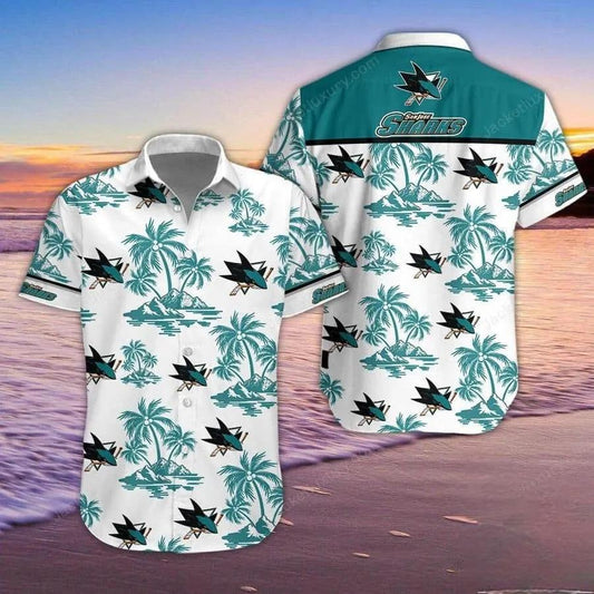 San Jose Sharks Summer Shirt Hawaiian Shirt, NHL Hawaiian Shirt Moonbestprint