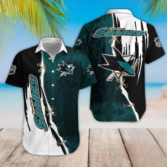 San Jose Sharks Team Hawaiian Shirt, NHL Hawaiian Shirt Moonbestprint