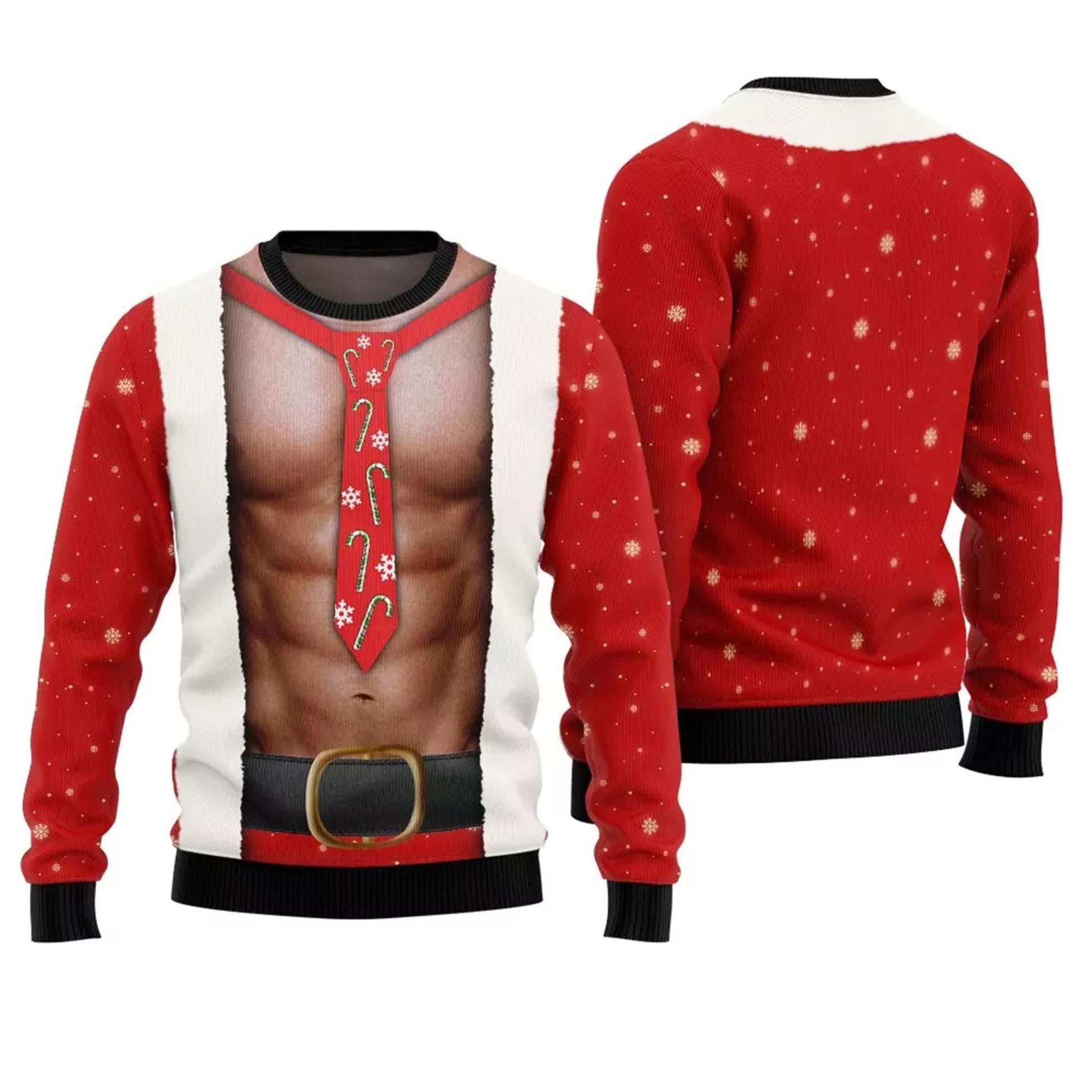 Santa Abs Ugly Christmas Sweater - Moonbestprint