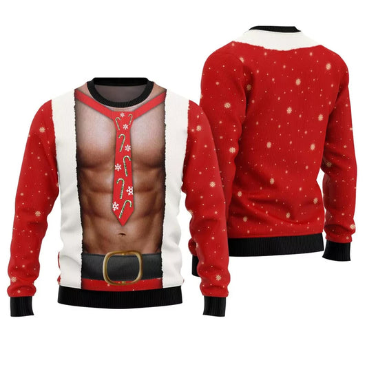 Santa Abs Ugly Christmas Sweater - Moonbestprint
