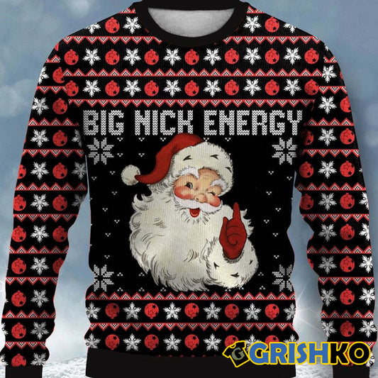 Santa Big Nick Energy Ugly Christmas Sweater - Moonbestprint
