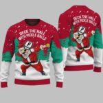 Santa Christmas Deck The Hall With Pickleballs Ugly Christmas Sweater – Moonbestprint