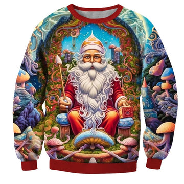 Santa Claus 3D Print Crew Neck Ugly Christmas Sweatshirt - Moonbestprint