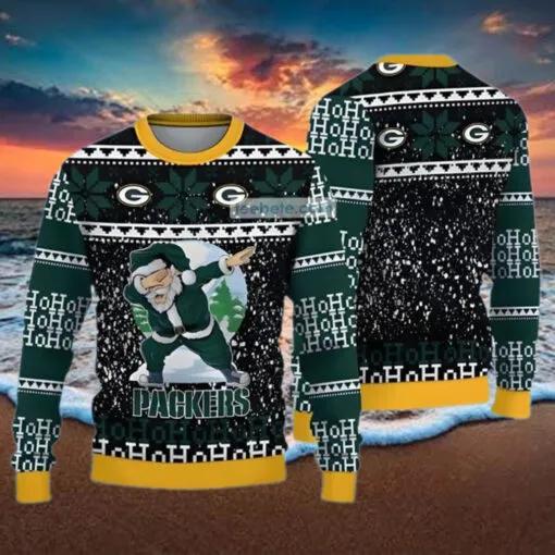 Santa Claus Ho Ho Ho Green Bay Packers Ugly Christmas Sweater, NFL Chritsmas Sweater Moonbestprint