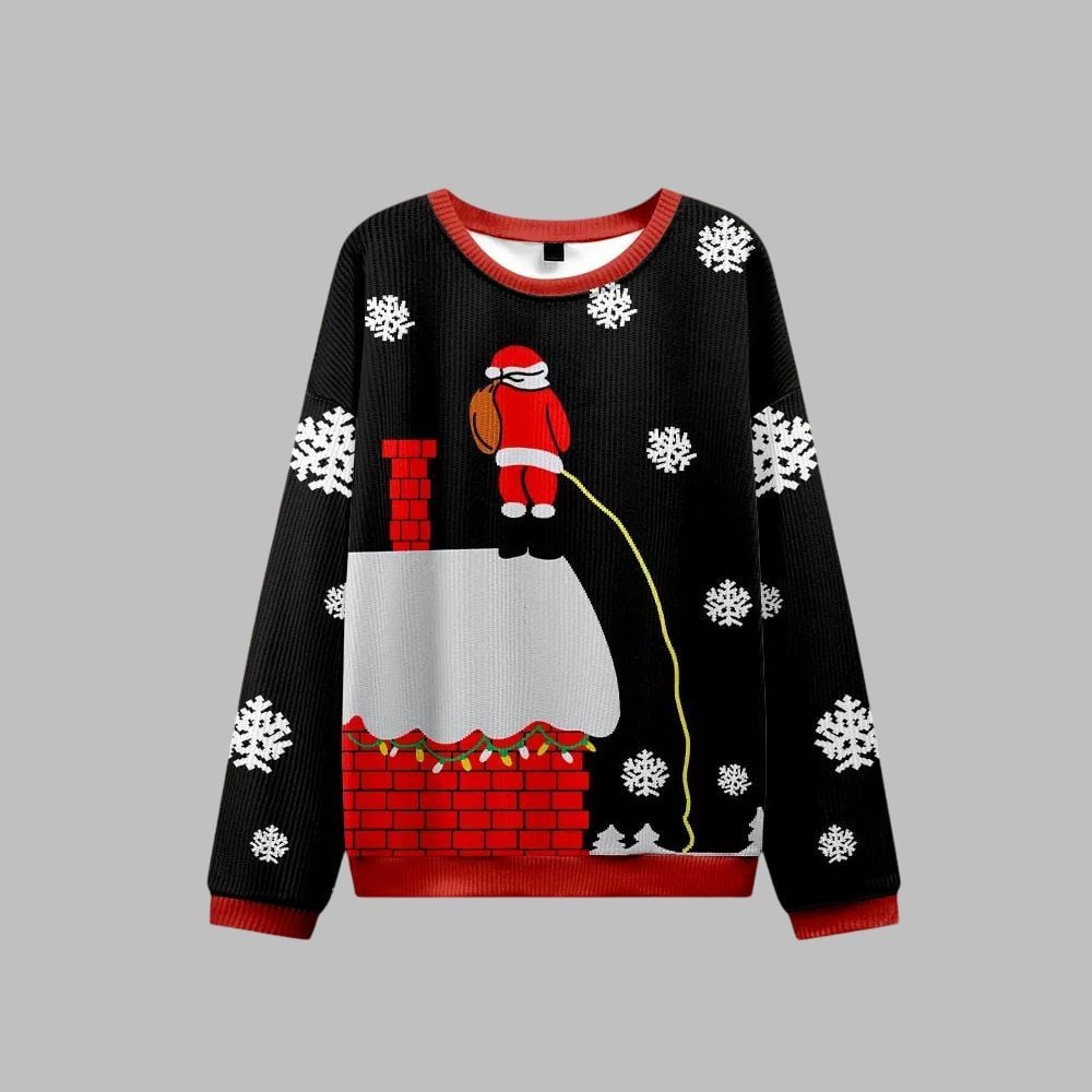 Santa Claus On The Roof Ugly Sweater 2026 Christmas - Moonbestprint